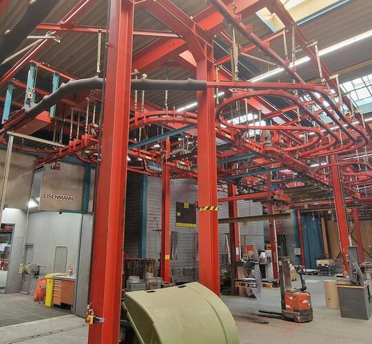Used EISENMANN  Powder- & Painting line with modernised Controls for sale Second hand EISENMANN Powder- & Painting line with modernised Controls for sale from Germany